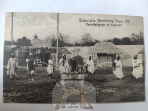 Poznan, East German Exhibition, Negro village, fire extinguishing 1911