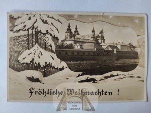 Poznan, Cathedral, merry Christmas, winter collage 1939