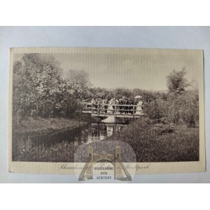 Piła, Schneidemuhl, park, mostek 1913