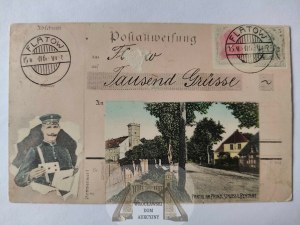 Zlotow, Flatow, letter carrier, thousand greetings, collage 1910