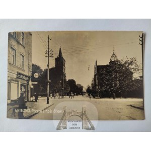 Gniezno, Gnesen, poczta, kościół, fotograficzna 1931