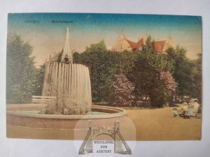 Gniezno, Gnesen, park near the railway station, fountain 1913