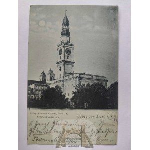 Leszno, Lissa, ratusz, księżycówka ok. 1900