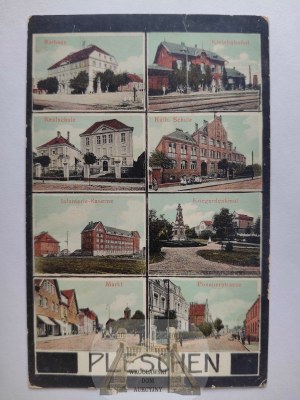 Pleszew, Pleschen, mosaic of 8 views 1915