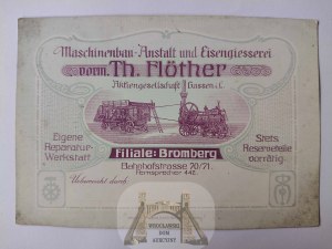 Bydgoszcz, Bromberg, Th. Folther machine factory, advertising card