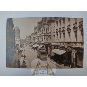 Inowrocław, ulica Królowej Jadwigi, tramwaj, fotograficzna ok. 1925