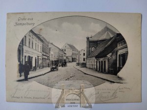 Sepolno Krajenskie, street, synagogue 1903