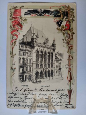 Torun, Thorn, Artus Court, embossed, gilded vignette ca. 1901