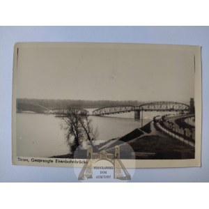 Toruń, Thorn, wysadzony most ok. 1940