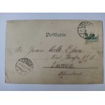 Toruń, Thorn, most, flisacy, litografia 1903