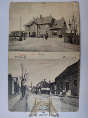 Janowiec near Żnin, railway station, street ca. 1910