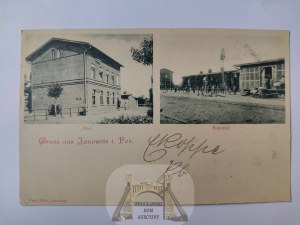 Janowiec near Żnin, railway station, post office 1899