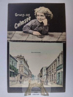 Chelmza, Culmsee, Thornerstrasse, child, collage 1907