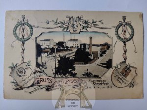 Chelmża, Culmsee, singing festival, decorative vignette, coat of arms 1911