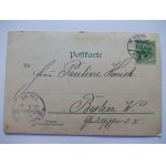 Szczecin, Stettin, litografia, herb Prus, 1900