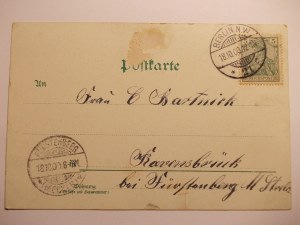 Szczecin, Stettin, port, lithograph, 1900