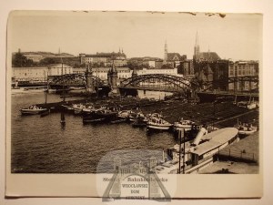 Szczecin, Stettin, barges on the Oder River, circa 1940.