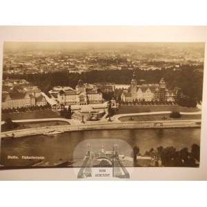 Szczecin, Stettin, panorama lotnicza, ok. 1938