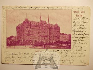 Szczecin, Stettin, red city hall, 1901
