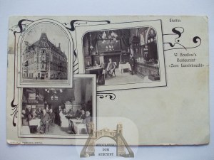 Szczecin, Stettin, restaurant under the Fierce Soldier, Art Nouveau, 1980