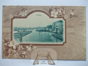 Szczecin, Stettin, harbor, decorative frame, ca. 1900.