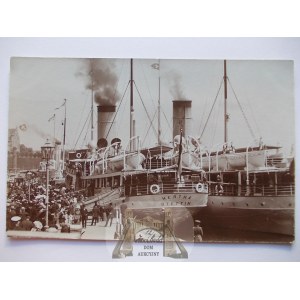 Szczecin, Stettin, przystań parowców, wydawca Max Dreblow, ok. 1920