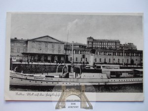 Szczecin, Stettin, railway station, ship Direktor Ehmcke, 1941