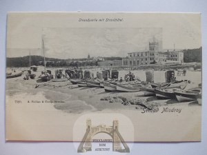 Miedzyzdroje, Misdroy, beach, circa 1900.