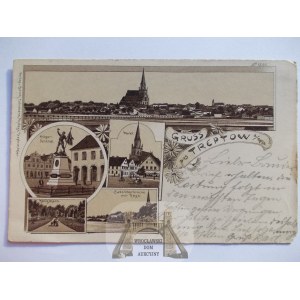 Trzebiatów, Treptow, jednobarwna litografia, 1902