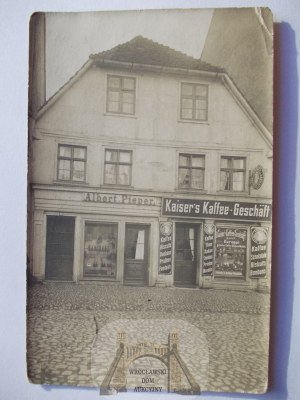 Lobez, Labes, townhouse, cafe, Kaiser,s Kaffee store, private sheet, 1911