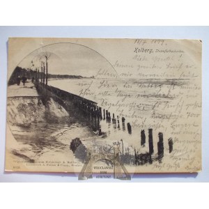 Kołobrzeg, Kolberg, sztorm, 1899