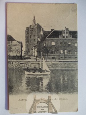 Kolobrzeg, Kolberg, view of the city from Parsenta, 1907
