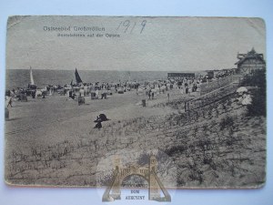 Mielno, Gross Mollen, beach, 1919