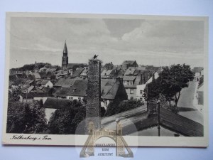 Zlocieniec, Falkenburg, panorama, stork's nest, 1942