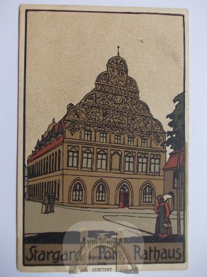 Stargard, town hall, Steindruck, ca. 1914