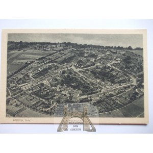 Moryń, Mohrin, panorama lotnicza, ok. 1930