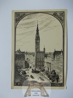 Gdansk, Danzig, Dlugi Targ, graphic 1930