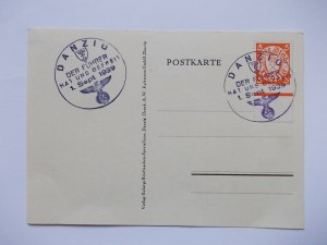 Danzig, Danzig, graphic, poem, commemorative stamps on the occasion of joining the Third Reich 1939