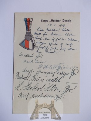Gdansk, Danzig, student corporation Baltica, studentika1926