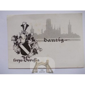 Gdańsk, Danzig, korporacja studencka Borussia, studentika ok. 1925