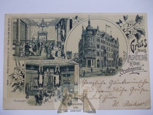 Gdansk, Danzig, Hotel Continental, 3 views 1901