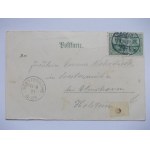 Gdańsk, Danzig, litografia, Długi Targ, Herb 1901
