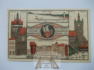 Gdansk, Danzig, Sopot, coat of arms, printers' convention 1913