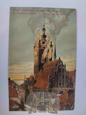 Danzig, Danzig, St. Catherine's Church, fire 1905