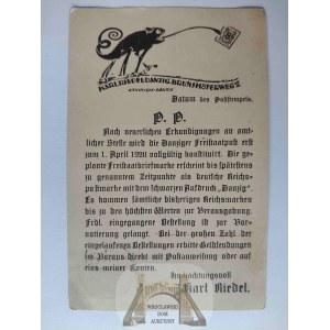 Gdańsk, Danzig, Wrzeszcz, Langfuhr, reklama sklepu filatelistycznego 1920