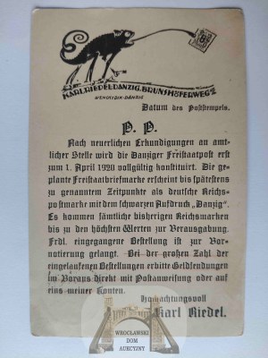 Danzig, Danzig, Wrzeszcz, Langfuhr, advertisement for philatelic store 1920