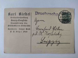 Danzig, Danzig, Wrzeszcz, Langfuhr, advertisement for philatelic store 1920
