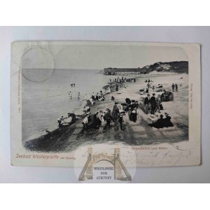Gdańsk, Danzig, Westerplatte, plaża, ludzie 1901