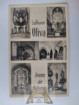 Danzig, Danzig, Oliva, cathedral, mosaic of 6 views circa 1940.