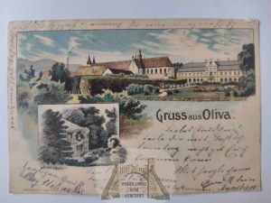 Gdansk, Danzig, Oliva, lithograph 1899